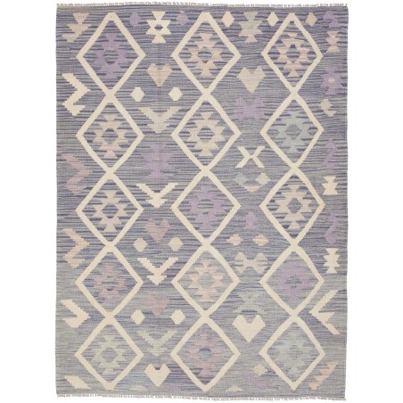 Tappeto Kilim Afghanistan azzurro bianco 127x172