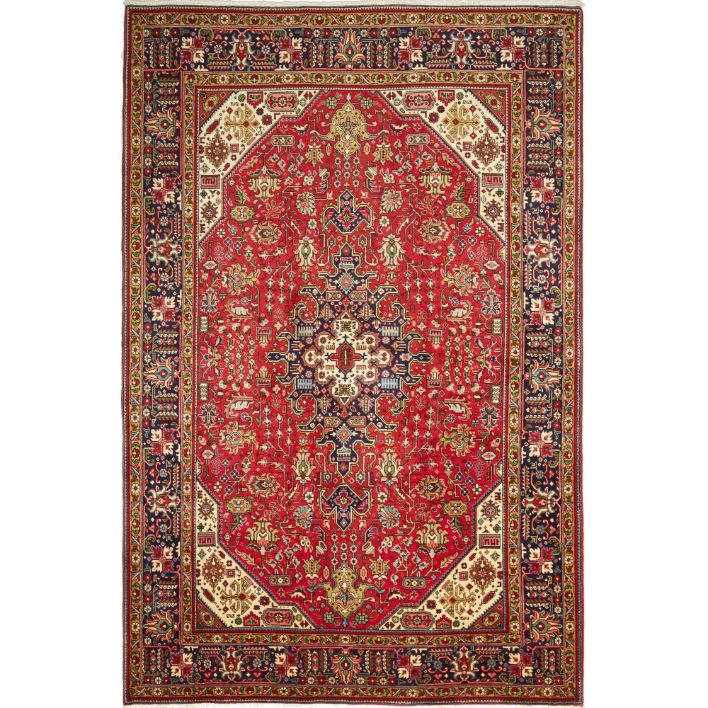 Tappeto Tabriz Persia marrone giallo 197x300