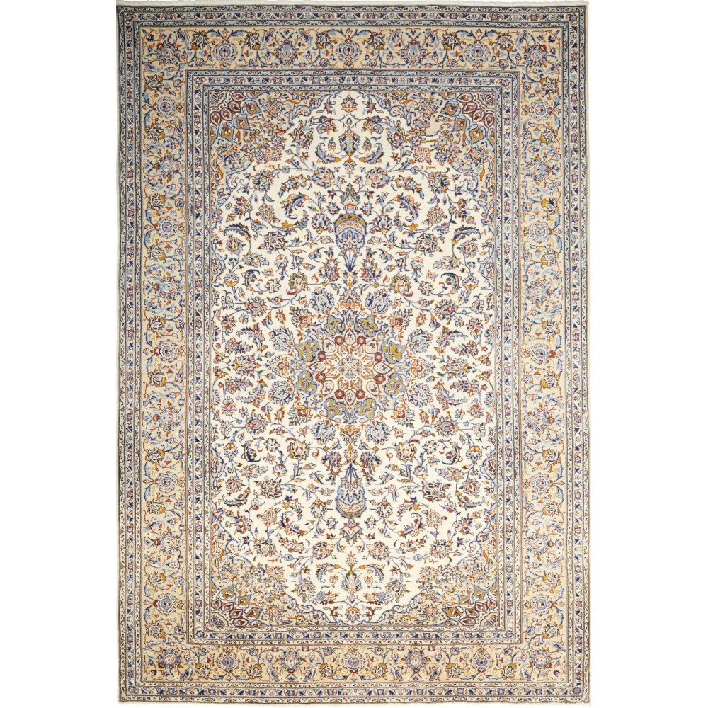 Tappeto Kashan Persia beige bianco 206x315