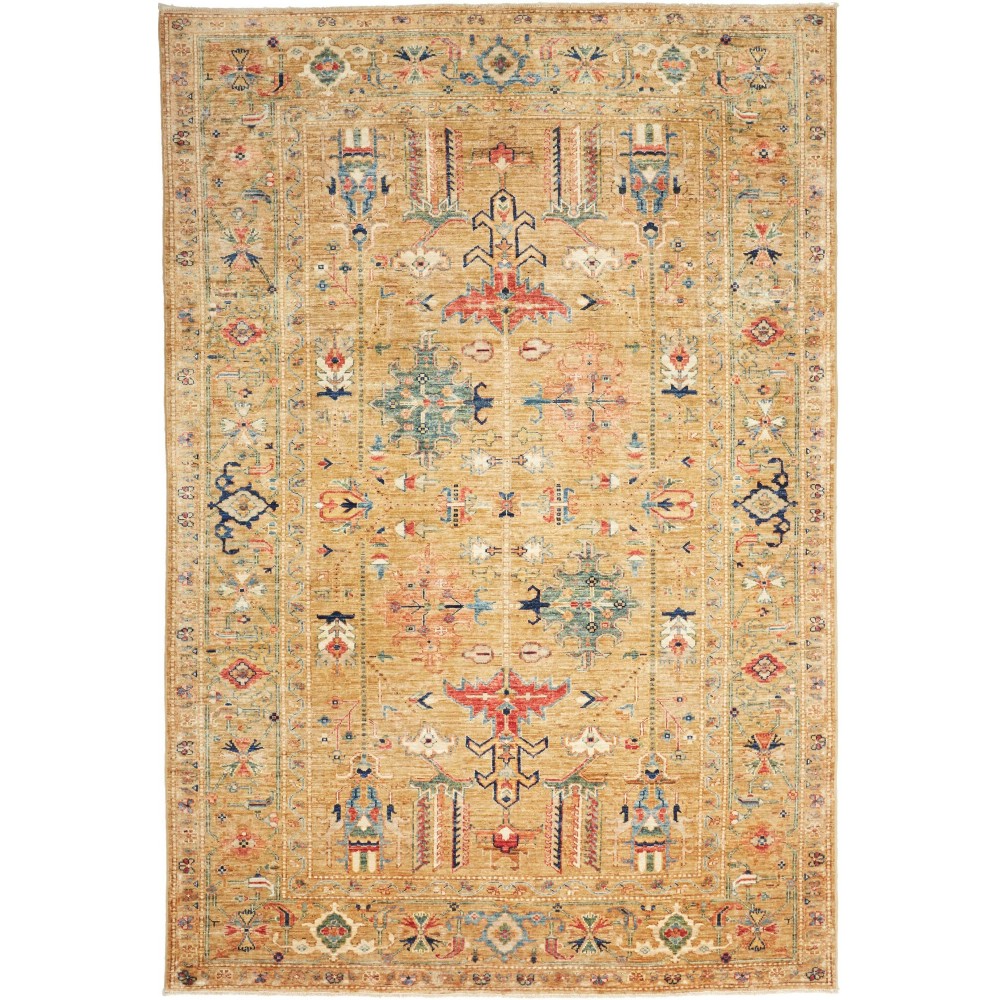 Tappeto Kazak Fine Pakistan marrone grigio 166x242