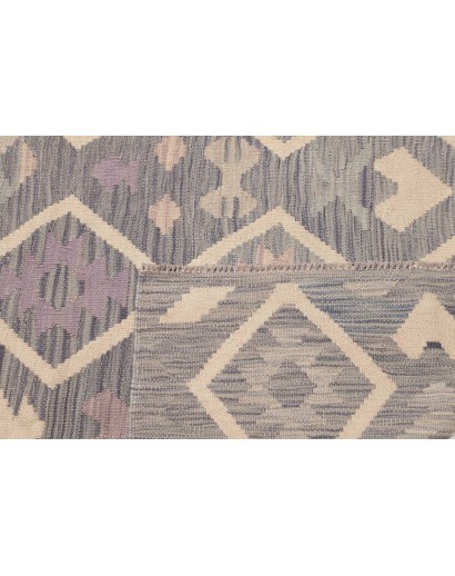 Tappeto Kilim Afghanistan azzurro bianco 127x172