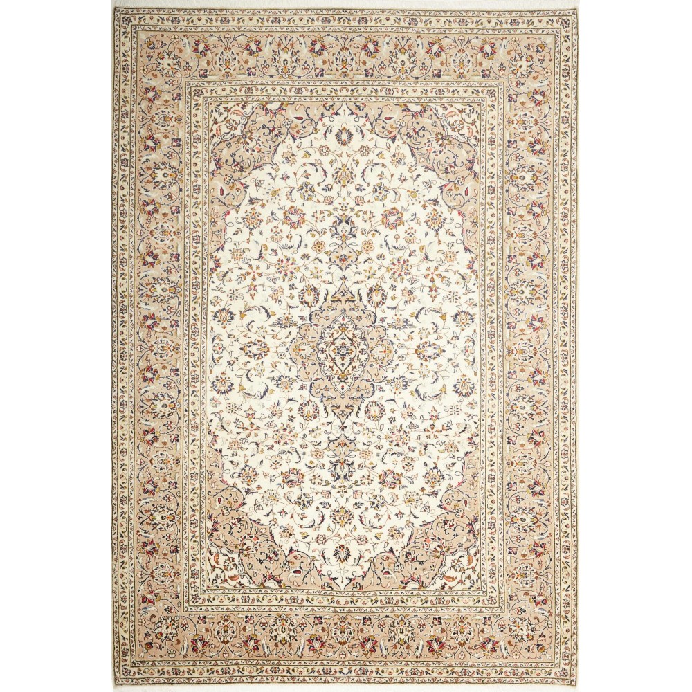 Tappeto Kashan Persia bianco giallo 208x300