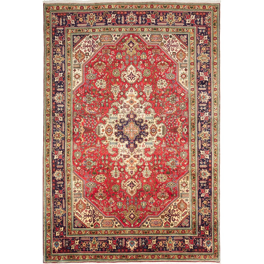 Tappeto Tabriz Persia marrone giallo 200x296