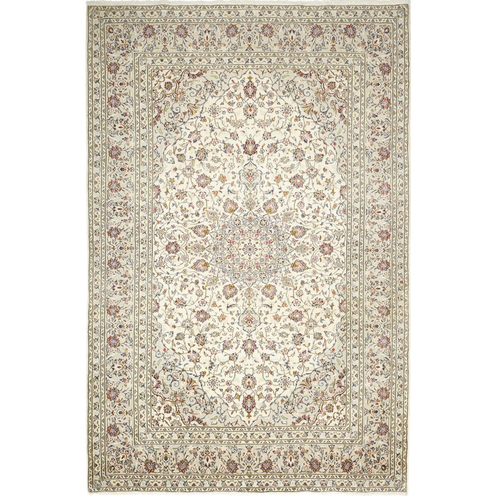 Tappeto Kashan Persia bianco verde 202x303