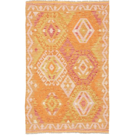 Tappeto Kilim Afghanistan arancione marrone 99x156