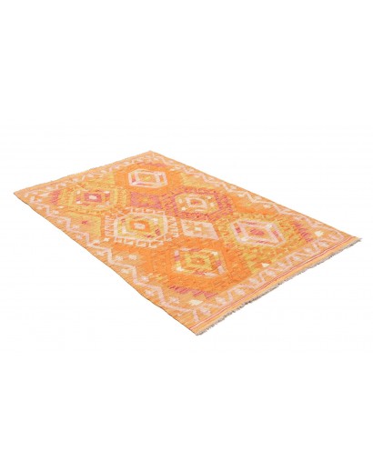 Tappeto Kilim Afghanistan arancione marrone 99x156