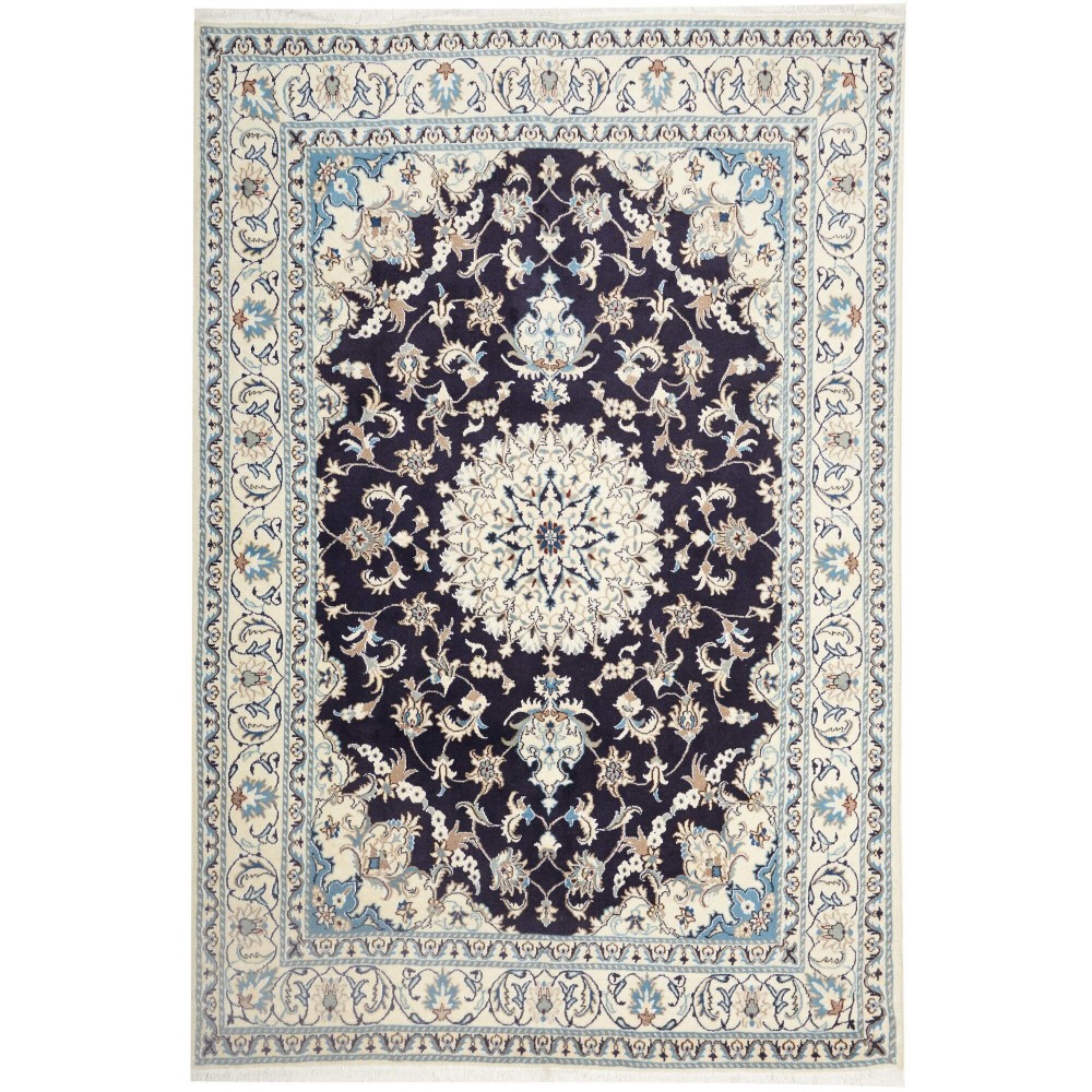 Tappeto Nain Kashmar Persia bianco grigio 165x245