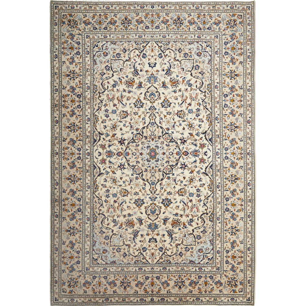 Tappeto Kashan Persia beige grigio 197x300
