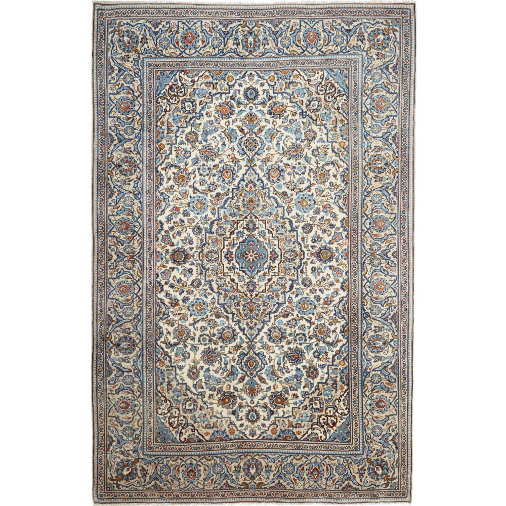 Tappeto Kashan Persia azzurro grigio 197x305
