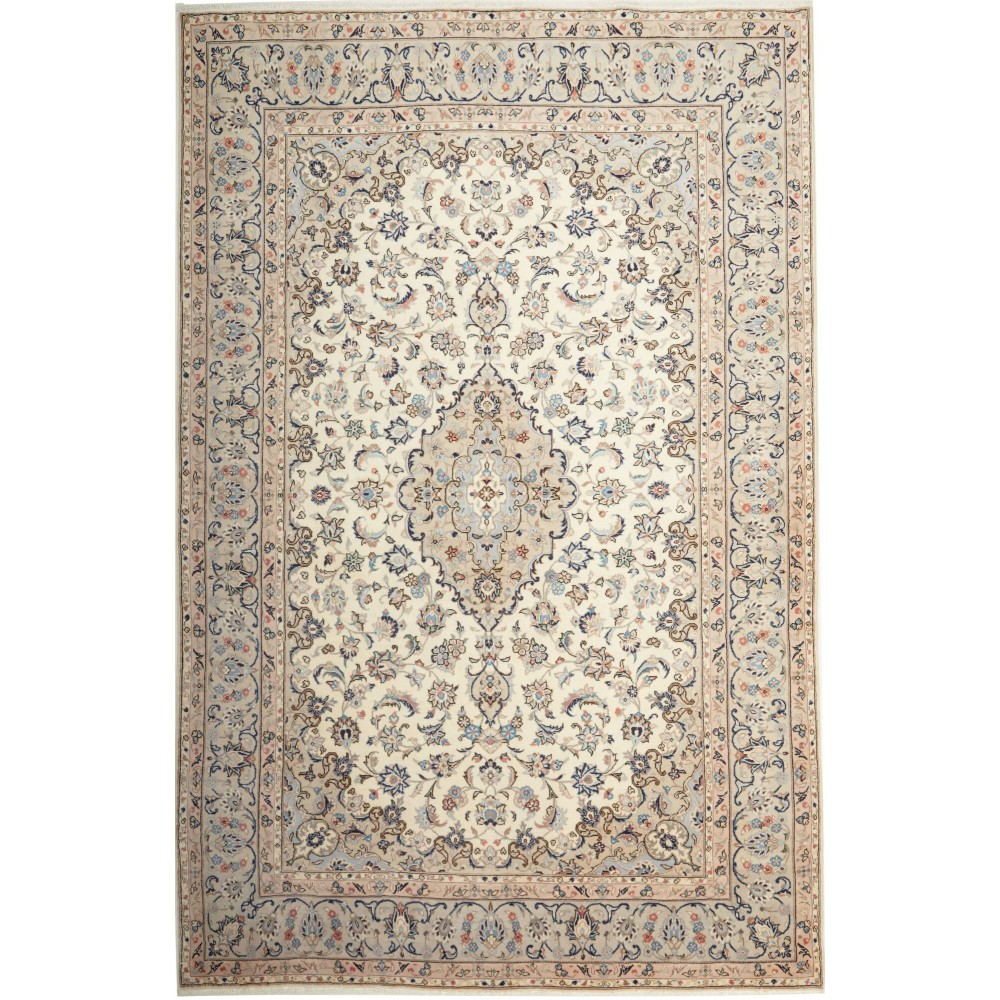Tappeto Kashan Persia beige grigio 193x298