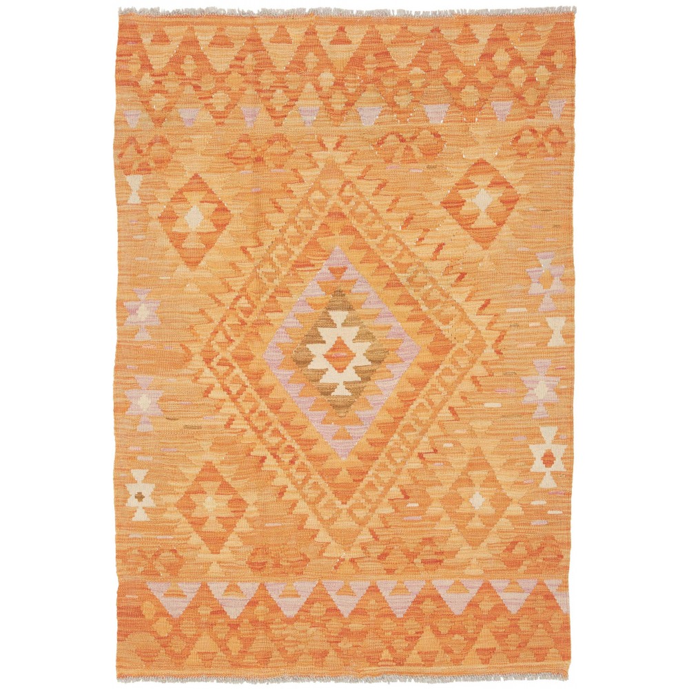 Tappeto Kilim Afghanistan arancione marrone 104x151