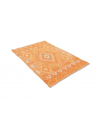 Tappeto Kilim Afghanistan arancione marrone 104x151