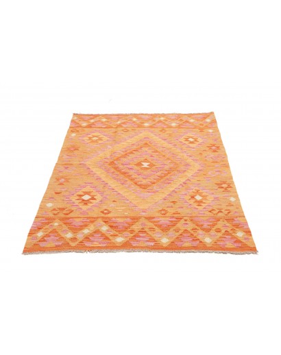 Tappeto Kilim Afghanistan arancione marrone 102x144