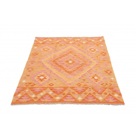 Tappeto Kilim Afghanistan arancione marrone 102x144