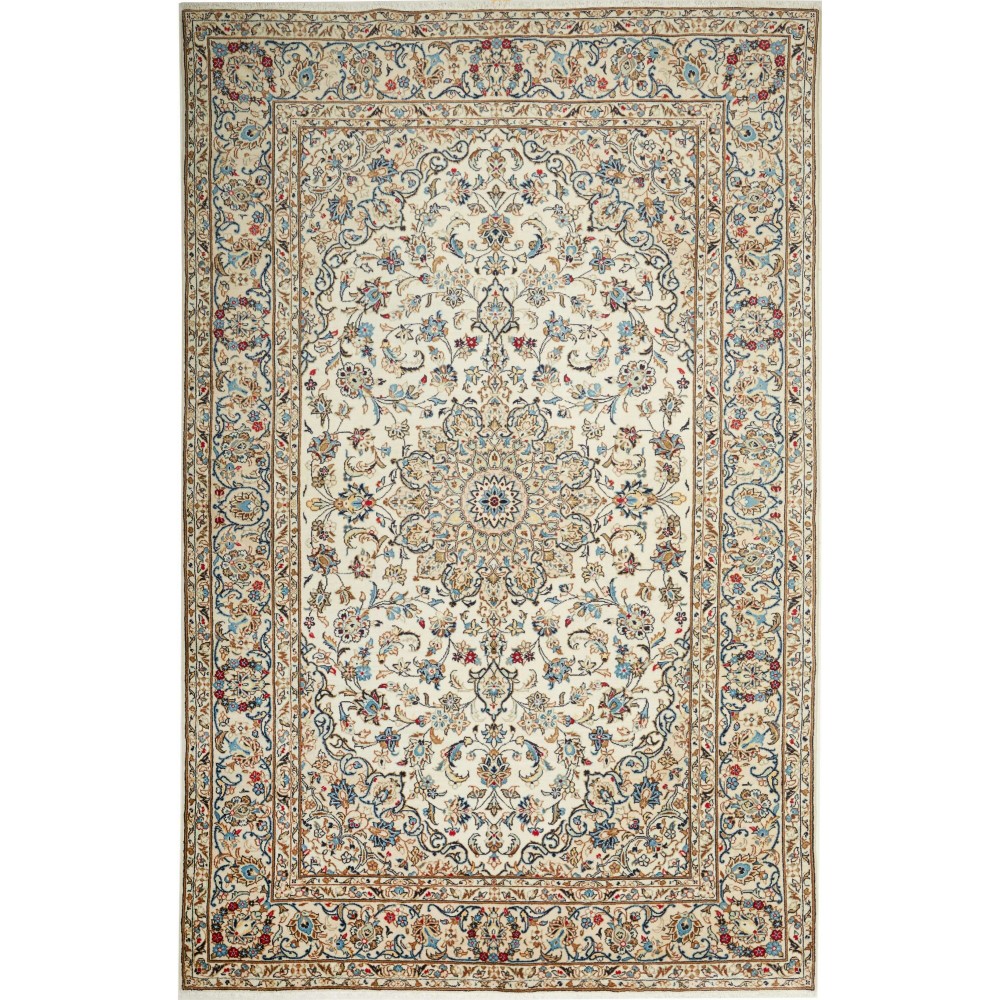 Tappeto Kashan Persia beige grigio 193x300
