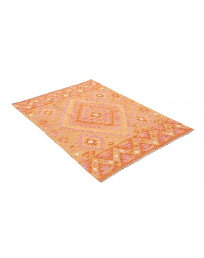 Tappeto Kilim Afghanistan arancione marrone 102x144