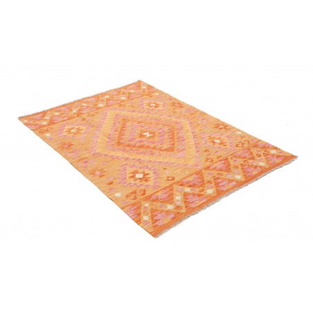 Tappeto Kilim Afghanistan arancione marrone 102x144