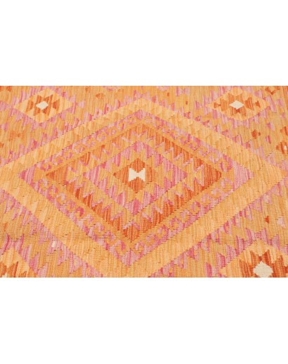 Tappeto Kilim Afghanistan arancione marrone 102x144