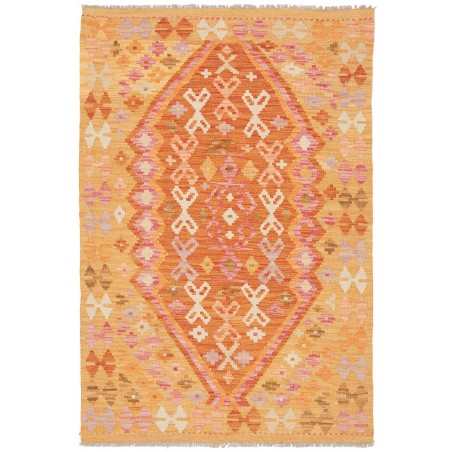 Tappeto Kilim Afghanistan arancione marrone 98x146