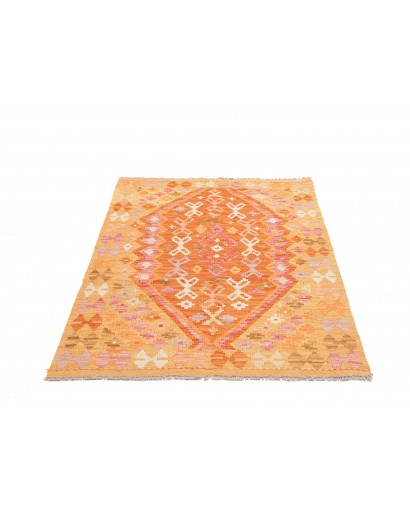 Tappeto Kilim Afghanistan arancione marrone 98x146