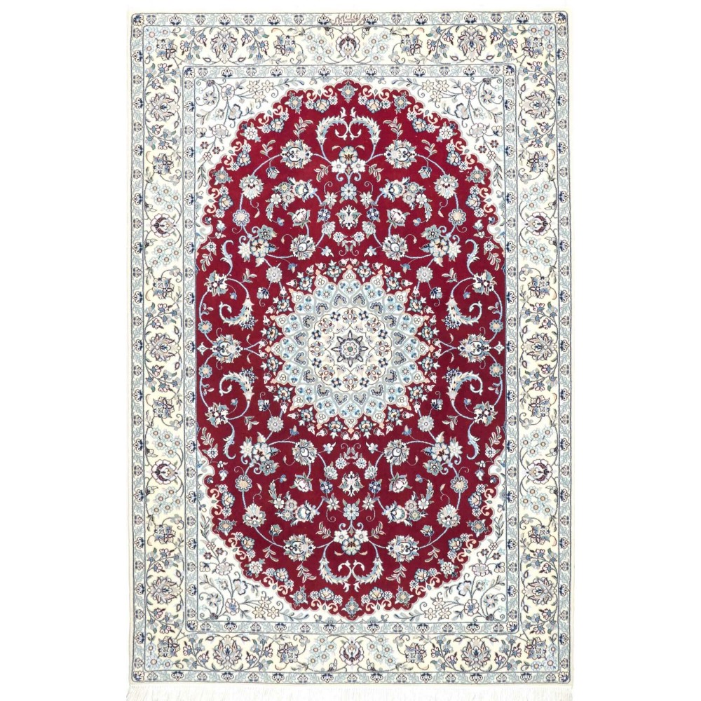 Tappeto Nain 6La Persia bianco grigio 130x198