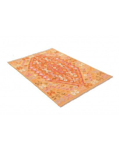 Tappeto Kilim Afghanistan arancione marrone 98x146