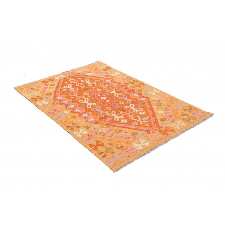 Tappeto Kilim Afghanistan arancione marrone 98x146