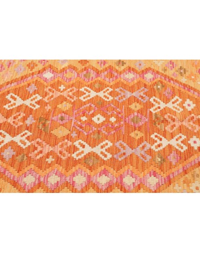 Tappeto Kilim Afghanistan arancione marrone 98x146