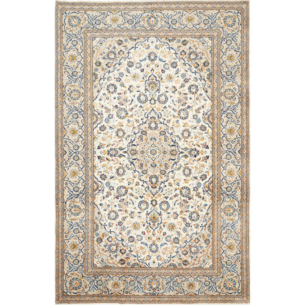 Tappeto Kashan Persia bianco grigio 200x301