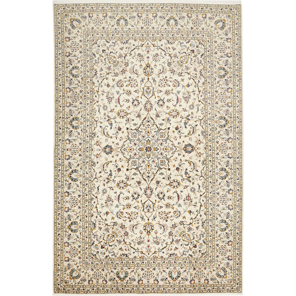 Tappeto Kashan Persia bianco arancione 193x300
