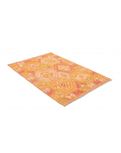 Tappeto Kilim Afghanistan arancione marrone 102x155