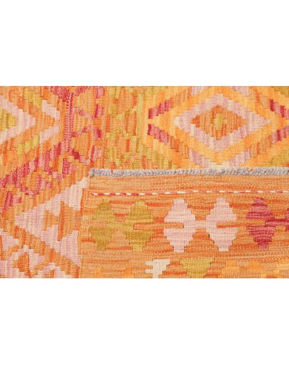 Tappeto Kilim Afghanistan arancione marrone 102x155