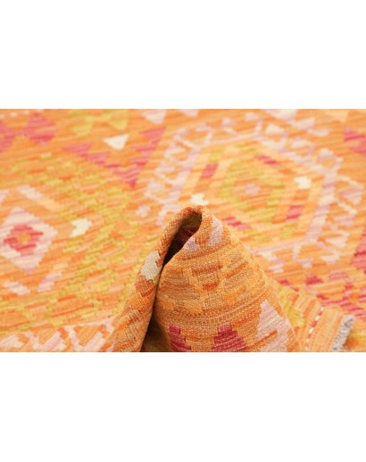 Tappeto Kilim Afghanistan arancione marrone 102x155