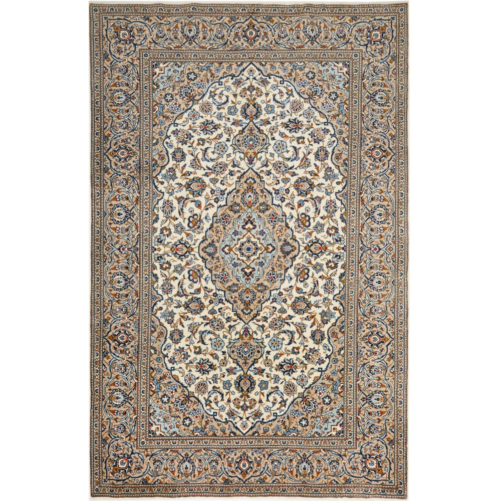 Tappeto Kashan Persia azzurro grigio 198x305
