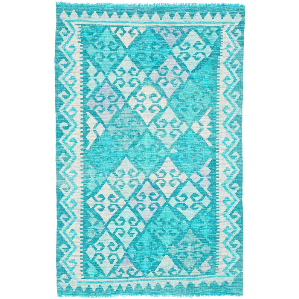 Tappeto Kilim Afghanistan azzurro bianco 106x160