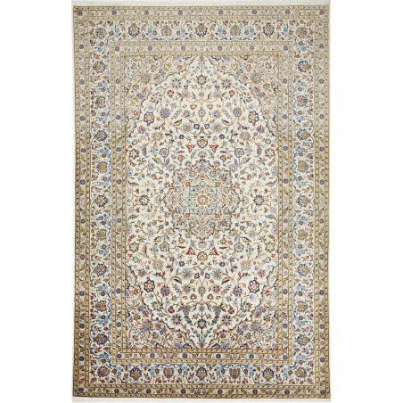 Tappeto Kashan Persia bianco marrone 198x303