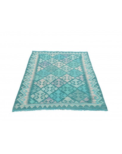 Tappeto Kilim Afghanistan azzurro bianco 106x160