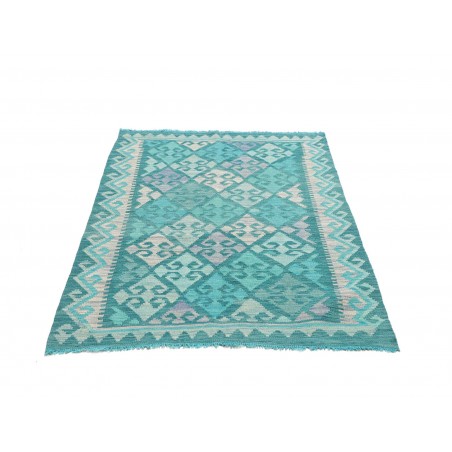 Tappeto Kilim Afghanistan azzurro bianco 106x160
