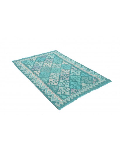 Tappeto Kilim Afghanistan azzurro bianco 106x160