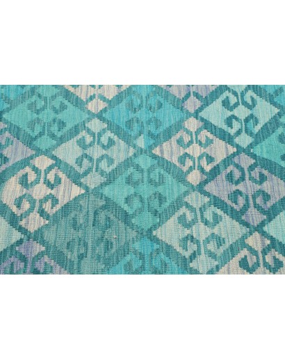 Tappeto Kilim Afghanistan azzurro bianco 106x160