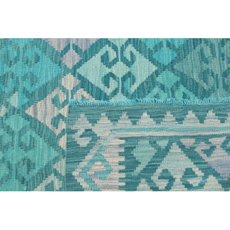 Tappeto Kilim Afghanistan azzurro bianco 106x160