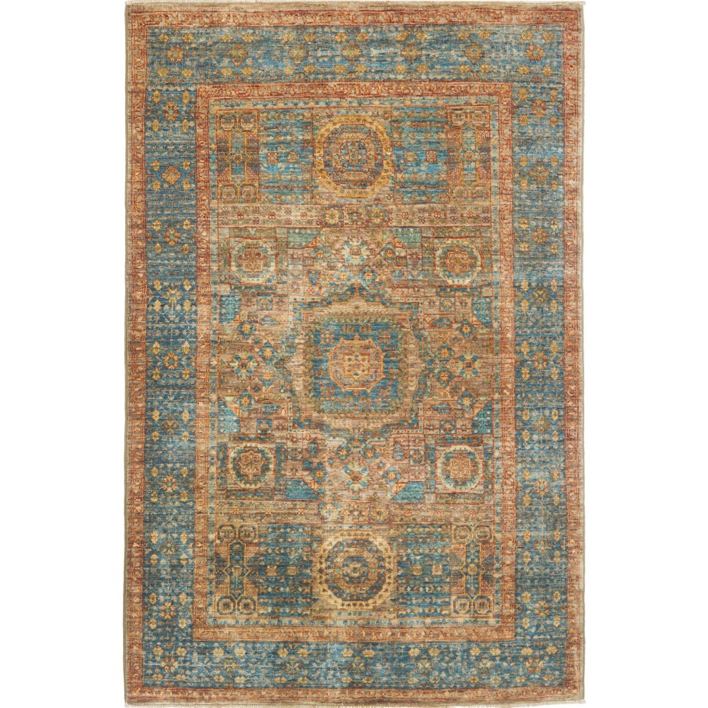 Tappeto Mamlouk Pakistan bianco azzurro 99x153
