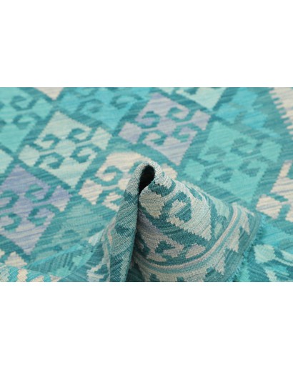 Tappeto Kilim Afghanistan azzurro bianco 106x160