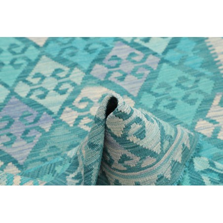 Tappeto Kilim Afghanistan azzurro bianco 106x160