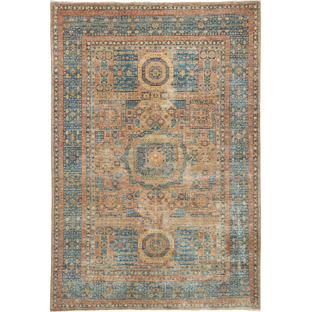 Tappeto Mamlouk Pakistan marrone azzurro 122x183