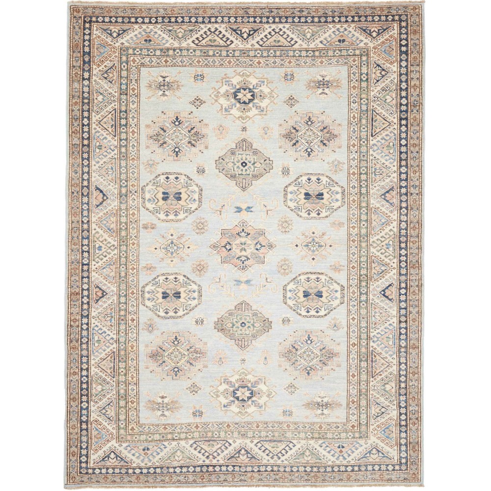 Tappeto Kazak Fine Pakistan bianco azzurro 178x238