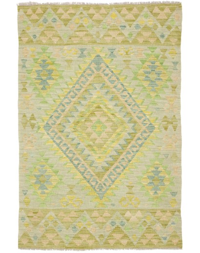 Tappeto Kilim Afghanistan marrone verde 98x148