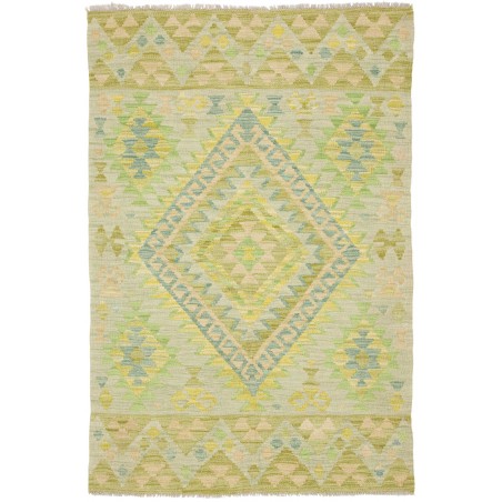 Tappeto Kilim Afghanistan marrone verde 98x148