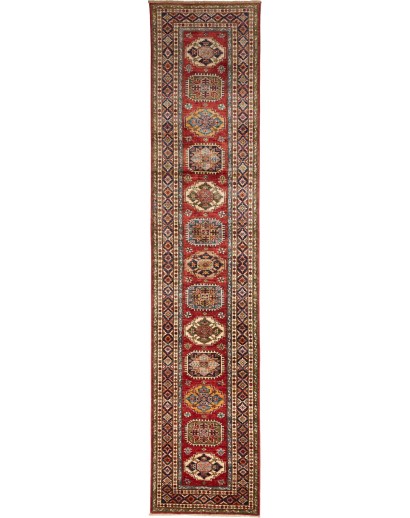 Tappeto Kazak Fine Pakistan marrone giallo 82x400