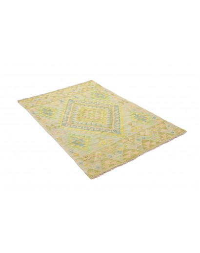 Tappeto Kilim Afghanistan marrone verde 98x148